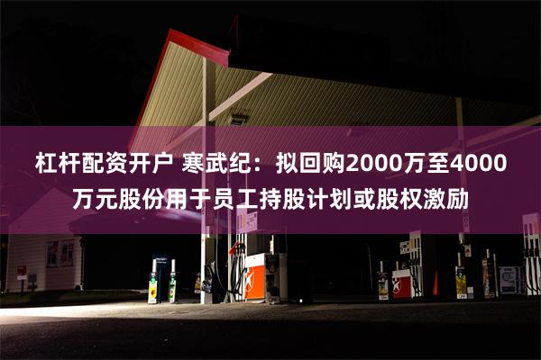 杠杆配资开户 寒武纪：拟回购2000万至4000万元股份用于员工持股计划或股权激励