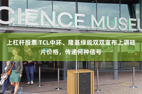 上杠杆股票 TCL中环、隆基绿能双双宣布上调硅片价格，传递何