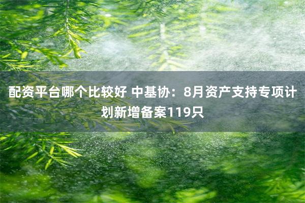 配资平台哪个比较好 中基协：8月资产支持专项计划新增备案11