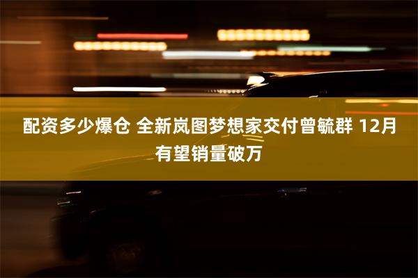 配资多少爆仓 全新岚图梦想家交付曾毓群 12月有望销量破万