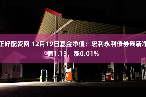 正好配资网 12月19日基金净值：宏利永利债券最新净值1.1